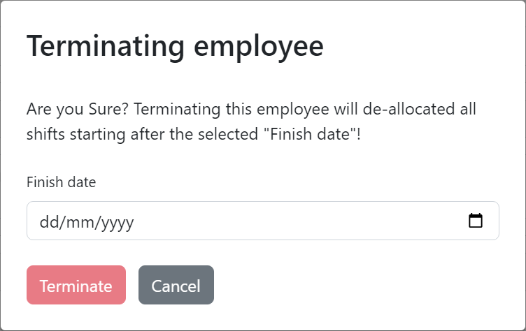 Terminate employee