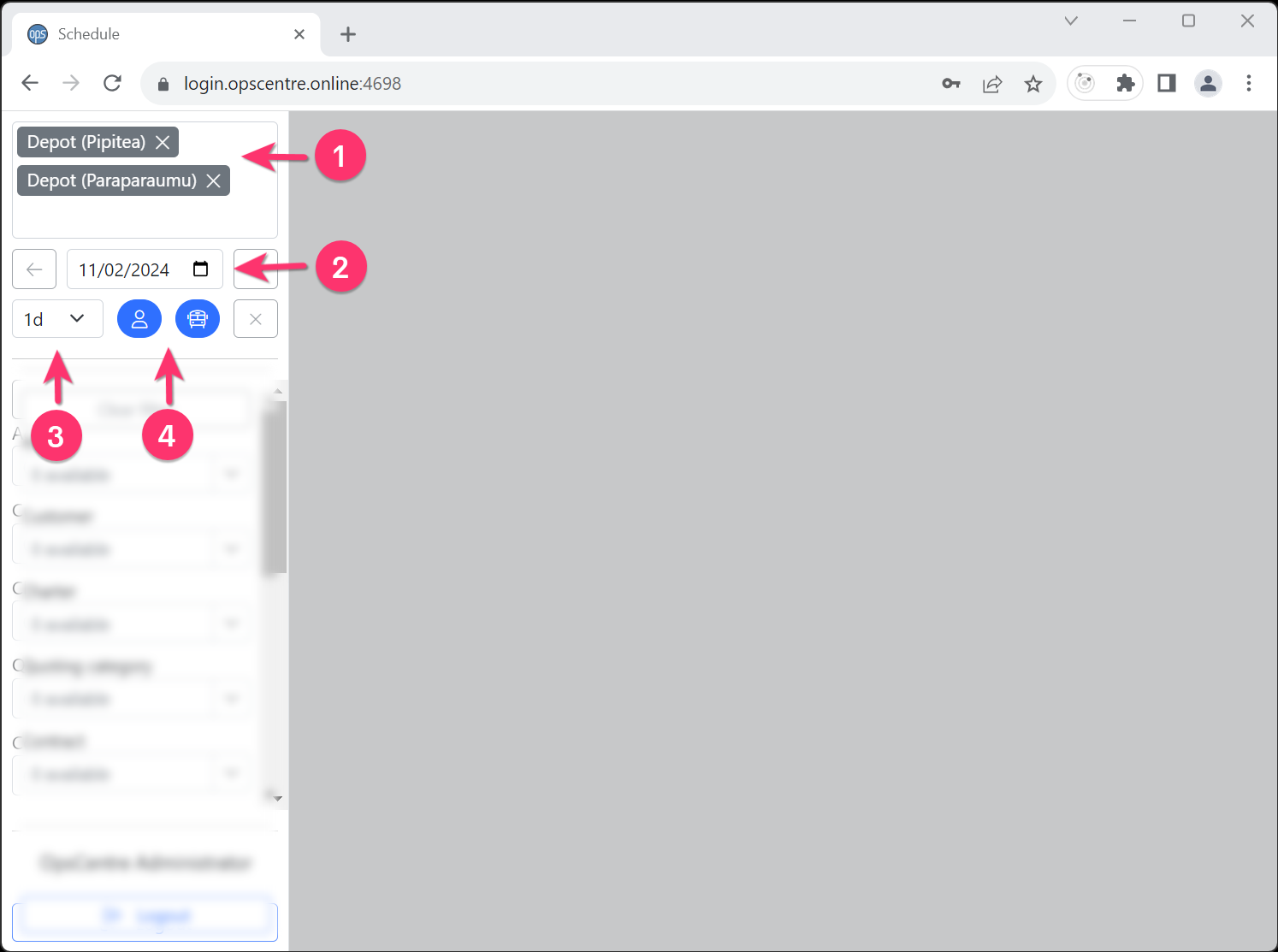 Selecting a time period to view Selecting a time period to view